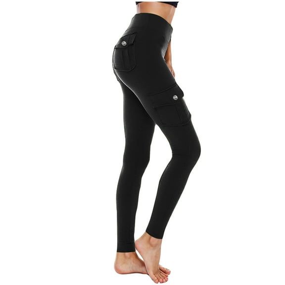 Ltctricy Womens Cargo Yoga Pants with Pockets Butt Lifting Leggings Stretch Soft High Waist Workout Joggers Trousers