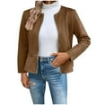thumbnail image 1 of Ltctricy Womens Fall Fashion Jackets Slim Zip up Long Sleeve Cropped Coats Casual Trendy Soild Color Outerwear, 1 of 7