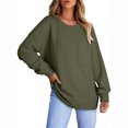 thumbnail image 1 of Ltctricy Womens Fall Fashion Pullover Tops Casual Ribbed Loose Crewneck Shirts Lounge Comfy Long Sleeve Shirts, 1 of 4