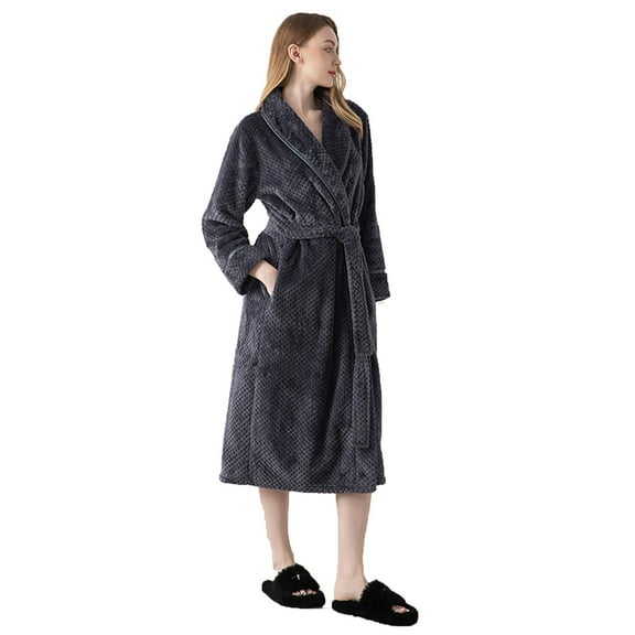Ltctricy Womens Plush Robes Soft Sleepwear Winter Warm Fuzzy Fleece Bathrobe Lounge Shower Spa Long Robes