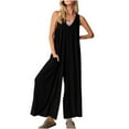 thumbnail image 1 of Ltctricy Womens Sleeveless Overalls Casual Loose Wide Leg Flowy Jumpsuits Lounge Lightweight Rompers with Pockets, 1 of 6