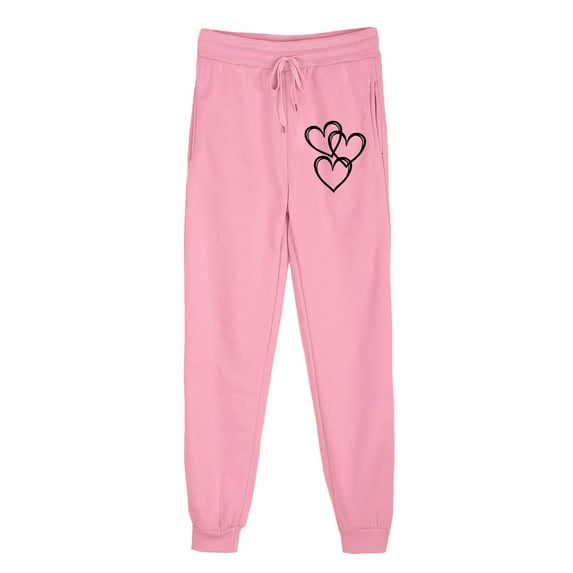 Ltctricy Womens Valentine's Day Sweatpants Cute Comfy Workout Running Joggers Fall Winter Fashion Fleece Lined Pants