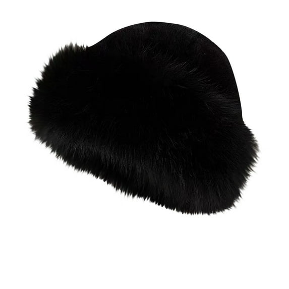 Ltctricy Womens Winter Hat Lounge Fleece Fuzzy Warm Brim Hat Fashion Soft Comfort Elegant Solid Color Hat