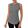 thumbnail image 1 of Ltctricy Workout Tank Tops for Women Crew Neck Split Back Curved Hem Sleeveless Gym Yoga Shirts Athletic Tunic Tee Blouses, 1 of 6