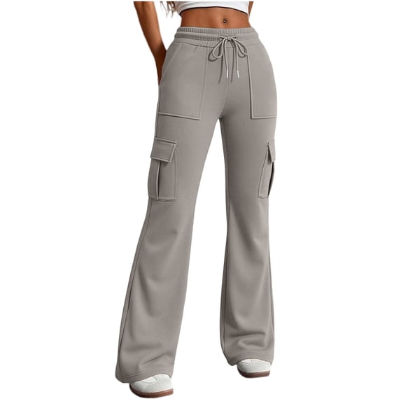 Ltctricy Yoga Flare Leggings for Women High Waist Casual Comfy Pants Workout Cargo Pants with Pockets