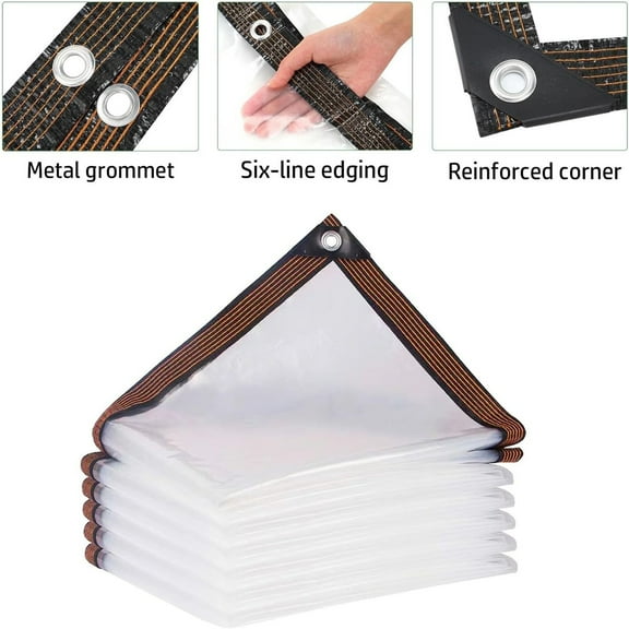 Ltdhehe Clear Tarps Heavy Duty Transparent Tarpaulin With Greenhouse Plastic Panels Covering Garden Camping Supplies Porch Patio Gazebo Curtains 2m X