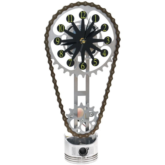 Ltoifdl 3D Metal Edition Rotating Gear Clock, Creative Timing Chain Clock, Vintage Statue Timing Chain, Retro Design for Home Office &Dormitories, Schools Gifts C95