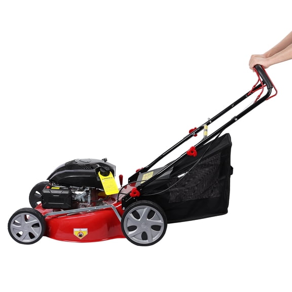 Ltoshu 141cc Self-Propelled Lawn Mower - 20'' Gas 4-Stroke Mower with 50L Grass Tank, 3 Mowing Modes & Big Wheels