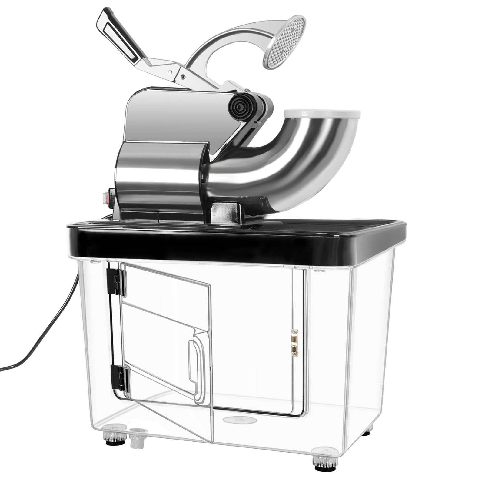 Ltoshu 350W Commercial Ice Crusher (110V) - 300kgs/h High-Speed Shaved Ice Machine with Dual Blades, Stainless Steel Body & Waterproof Switch for Family/Restaurants/Bars (US Plug)