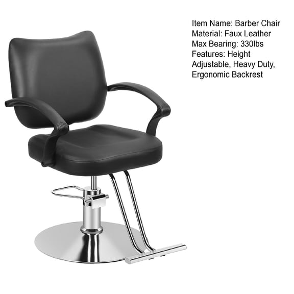 Ltoshu Heavy Duty Salon Chair - 330 Lbs Capacity Hydraulic Barber Chair | 360 Swivel Stylist Chair with Non-Slip Chrome Base, Ergonomic Faux Leather Beauty Equipment for Salon/Tattoo Shop