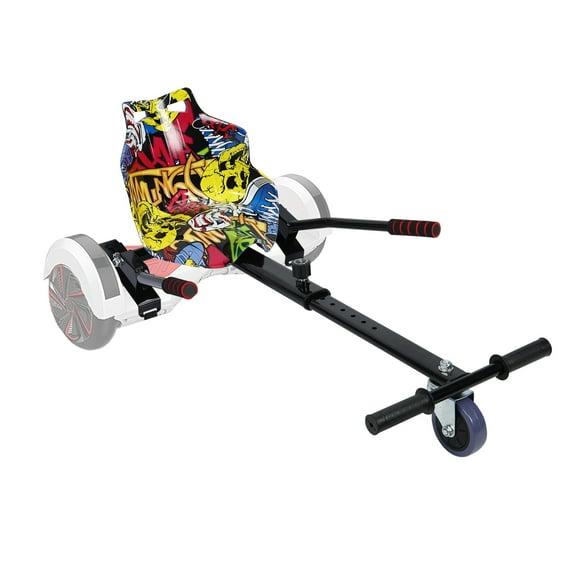 Ltoshu Hoverboard Seat Attachment - Universal Go Kart Accessory for 6.5''-10'' Self-Balancing Scooters, Adjustable Frame (30.31''-34.65'') for Kids & Adults with 360 Drifting Wheel
