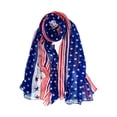 thumbnail image 1 of Ltpwer 250th American Flag Patriotic Scarf for Unisex,Fourth of July Wrap,Stars and Stripes Print Shawl,Festive Scarf for Independence Day,BBQ Parties,Patriotic Events,Tailgating Dark Purple One size, 1 of 1