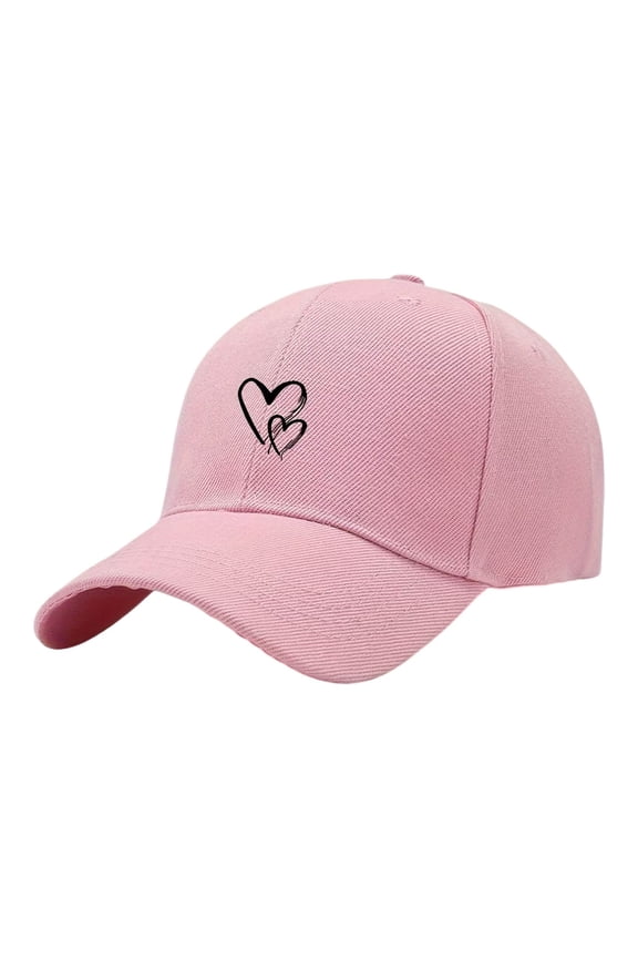 Ltpwer Baseball Cap Heart for Women Embroidered Dad Cap Workout Cute Hat Adjustable Snap Back Hat Summer Beach UV Protection Sun Hats Low Profile Casual Cap for Everyday WearPinkOne Size