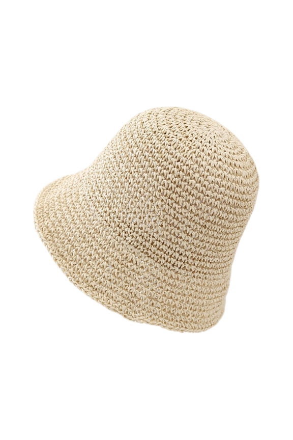 Beach Sun Straw Hats for Women Hawaiian Straw Hat Foldable Packable Roll Up Cap Vacation Hats Upf 50+ Uv Sun Protection Boho Visor Coachella Hat Straw Hat with Strap Summer Hats Beige