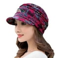 thumbnail image 1 of Ltpwer Beret Hat,Newsboy Cap for Women,Floral Print Ruched Ethnic Style Cap,Soft Cotton Comfortable Fabric,Multi-Color,Ideal for Bohemian Outfits,Art Gallery Visits & Street Style, 1 of 3