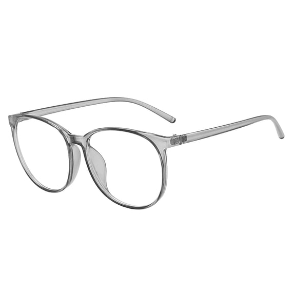 Ltpwer Blue Light Blocking Round Glasses Computer Screen Reading Glasses Unisex Lightweight Tr90 Eyewear Frame Clear Lens Anti Eyestrain Grey One Size