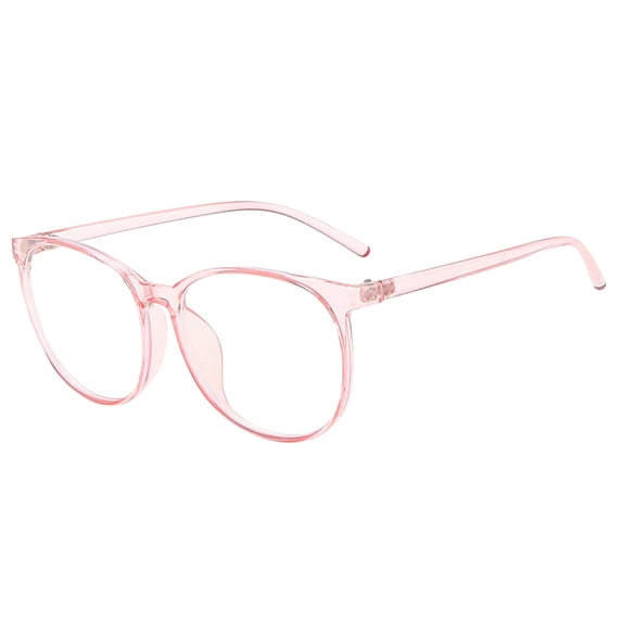 Ltpwer Blue Light Blocking Round Glasses Computer Screen Reading Glasses Unisex Lightweight Tr90 Eyewear Frame Clear Lens Anti Eyestrain Pink One Size