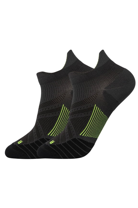 Compression Athletic Ankle Socks for Unisex, Mesh Socks with Arch Support, Moisture-Wicking Anti-Blister Sport Quick Dry Socks for Marathon Training, Gym Workouts, Cycling, Hiking Black L