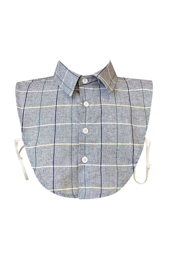 Fake Collar Detachable Dickey,Plaid Solid Faux False Half Shirt Collar,Button-Down Shirt Style Neckline Accessory,Versatile Decorative Blouse Insert for Men Women