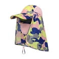thumbnail image 1 of Ltpwer Fishing Hat Mesh Top Detachable Side Shields,UPF 50+ Camo Print Full Face Neck Flap Sun Hat for Men Women,Quick Dry Adjustable Chin Cord Foldable Outdoor Cap for Cycling Hiking Pink One Size, 1 of 3