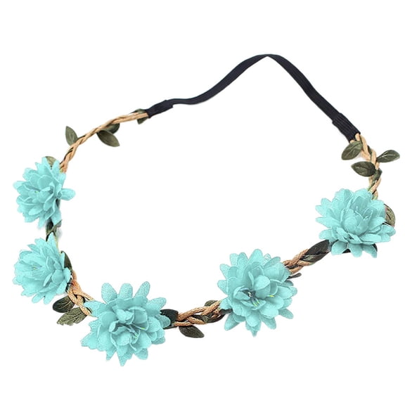 Ltpwer Flower Crowns for Women,Artificial Flower Wreath Headband,Bohemian Floral Headpiece with Elastic Band,Comfortable Perfect for Weddings,Festivals,Photoshoots & Summer Wear Green One Size