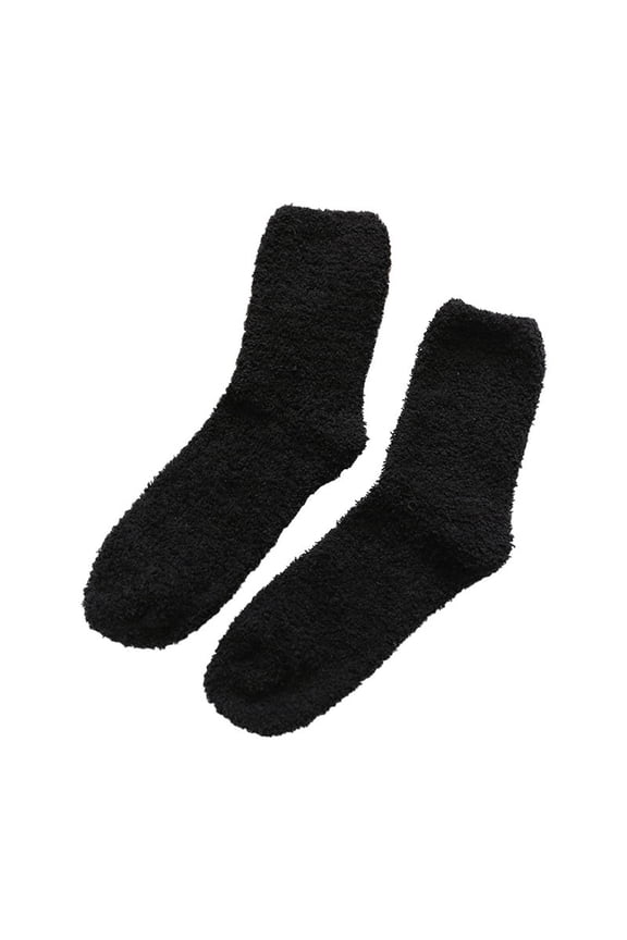 Fuzzy Socks with Grips for Women,Slipper Cozy Coral Fleece Non-Slip House Socks,Warm Plush Fabric,Multi-Color,Ideal for Winter Lounging,Bedroom Wear & Cold Weather Comfort Black One size