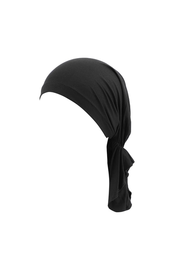 Head Scarves for Women,Cold Cap for Chemotherapy Patients,Pre-Tied Turban Head Wrap,Soft Stretchy Hijab Cap Multi-Use for Modest Fashion & Hair Cover,Easy to Wear All Day Black One Size