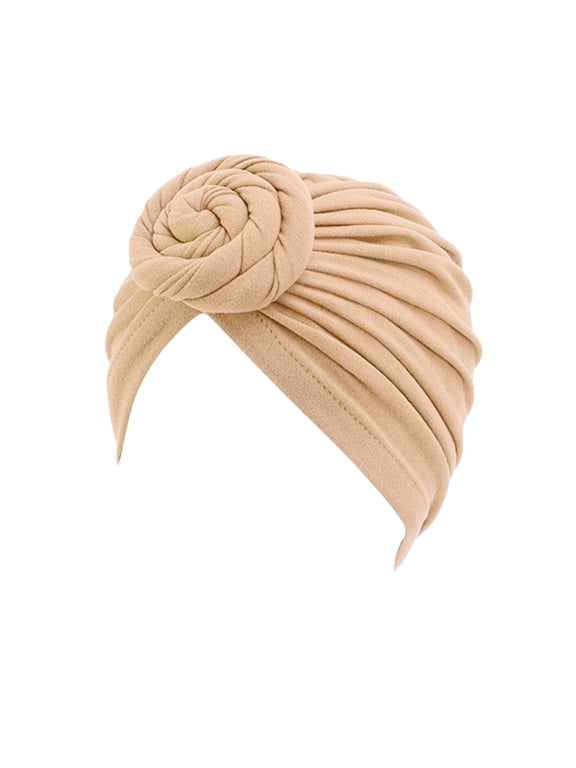 Headwrap for Women,Knotted Turban,Top Knot Twist Pre-Tied Chemo Cap,Soft Stretch Seamless Fabric Comfortable,Multi-Color,Ideal for Hair Cover,Modest Fashion & Daily Wear Khaki One Size