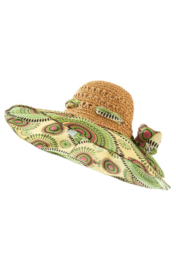 Large Sun Hats for Women Large Wide Brim Visor Hats Womens Hats Foldable Packable Roll Up Cap Bucket Hat Hats for Women Fashionable Straw Hat with Bow Floppy Travel Hats Bride Straw Hat Green