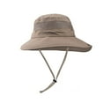 thumbnail image 1 of Ltpwer Men Women Mesh Boonie Hat,Wide Brim Sun Hat,Multi-Color Adjustable Chin Strap Bucket Cap for Hiking,Camping,Fishing,Gardening,Travel,Casual Use Khaki M, 1 of 4