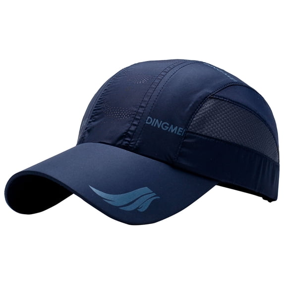 Ltpwer Mens Sun Hat,Baseball Cap Unisex,Quick Drying Breathable Mesh Folding Hat,Portable Unstructured Sport Visor Cap,UPF 50+ Sun Protective Thin Summer Sports Outdoor Headwear Dark Blue One Size
