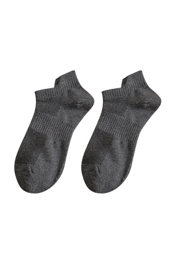 Mesh Sport Ankle Socks,Men blending Sweat Wicking Socks,Thickened Shock Absorbing Sole,Quick Dry Odor Resistant Socks for Fitness Training,Running Exercise,Outdoor Climbing,Work Dark Gray A