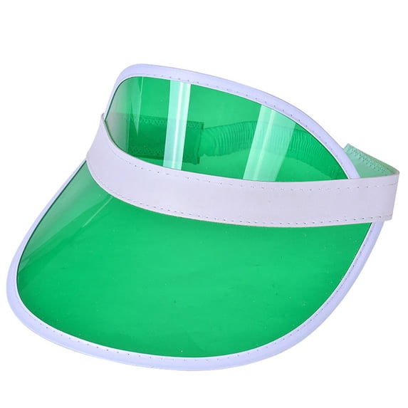 Ltpwer PC Brim Sun Visor Hat Unisex,UV Protection Anti-Glare Topless Cap,Wide Elastic Headband,Adjustable Back Strap,See-Through Visor for Beach,Music Festivals,Cruise Trips Mint Green One size