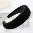 thumbnail image 1 of Ltpwer Padded Headband for Women,Velvet Thick Sponge Cushioned Hair Hoop,Soft Plush Fabric & Non-Slip Design,Fashion Statement Accessory for Daily Wear,Parties & Special Occasions Black One Size, 1 of 3