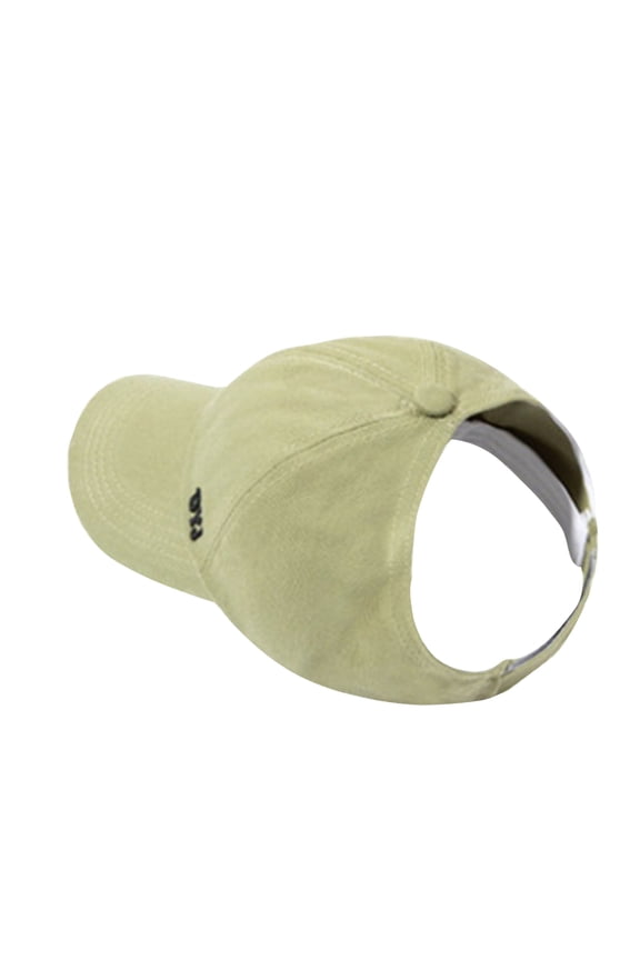 Ponytail Baseball Cap for Women,Open Back Adjustable Hat with Embroidered Logo,Breathable Washed Cotton,Multi-Color,Ideal for Running,Hiking,Casual Wear & Sports Activities Green One Size