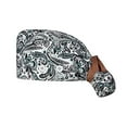thumbnail image 1 of Ltpwer Scrub Cap Women Men Nurse Work Cap Printed Ponytail Surgical Hat,Two Side Buttons Adjustable Ribbon Tie Bouffant Cap,Dustproof Doctor Cap for Beauty Salon Clinic Multicolor2 One Size, 1 of 4
