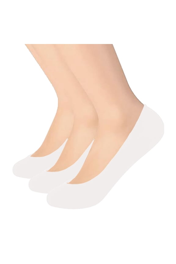 , No Show Socks for Women, Ultra Low Cut Cotton Liners Non Slip, Hidden Invisible Thin Footies with Heel Grip, No Slip Liner Socks for Flats Loafers Sneakers Boat Shoes Summer White One size