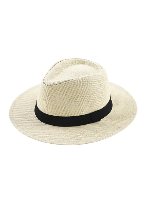 Straw Fedora Hats for Men Women Sun Hat for Summer Beach Travel Classic Beach Topper with Strap 1920S Party Accessories 1920S Unisex Party Costume Hats for Wedding Uv Upf 50+ Roll Up Hats