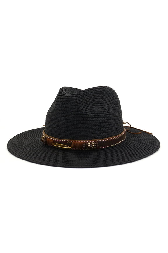 Straw Trilby Fedora Hat for Men Trilby Fedora Hat for Summer Outing Uv Upf 50+ Bucket Hat for Daily Wear Straw Beach Hat Roll Up Hats Cuban Packable Straw Hat Wide Brim Fedora Mens Summer Hats