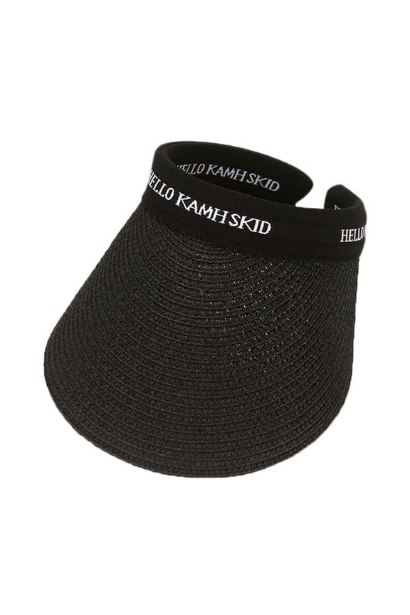 Straw Visors for Women Garden Hats Sunhats Uv Hats for Women Sun Protection High Ponytail Hats Wide Brim Straw Visors Summer Accessories Ponytail Hats for Women Upf 80+ Korean Style A
