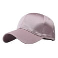 thumbnail image 1 of Ltpwer Sun Hat for Mens Womens Plain Polyester Satin Baseball Cap Unisex Adjustable Solid Summer UV Protection Trucker Hat Sport Dad Hat Outdoor Visor Hat Male Female Pink One Size, 1 of 4