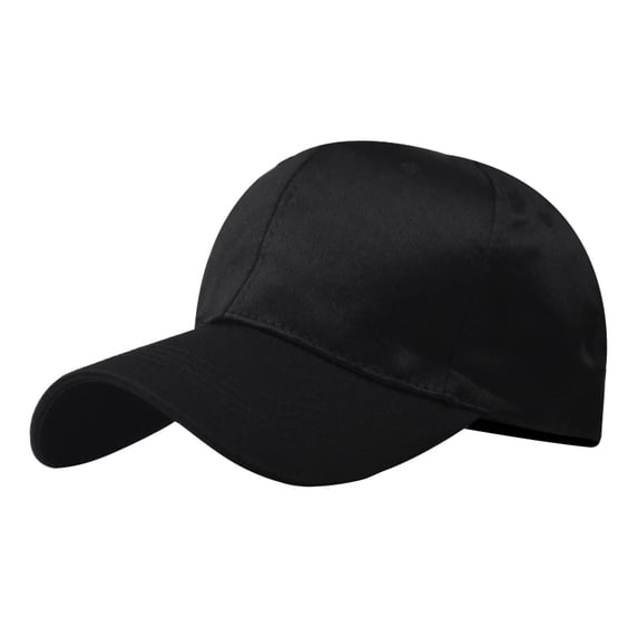 Ltpwer Sun Hat for Mens Womens Plain Polyester Satin Baseball Cap Unisex Adjustable Solid Summer UV Protection Trucker Hat Sport Dad Hat Outdoor Visor Hat Male Female Black One Size