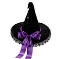 thumbnail image 1 of Ltpwer Witch Hats for Women, Wide Brim Layered Tulle Witch Hat with Lace Ruffle Star Pendant Decorates Gothic Accessory for Cosplay Masquerade Parties and Themed Dress-Up Purple One Size, 1 of 4