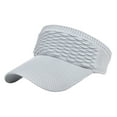 thumbnail image 1 of Ltpwer Women's Knit Ruched Sun Visor Hat,Textured Headband Topless Cap,Mesh Back High Ponytail Compatible,UV Protection Summer Hat for Beach,Poolside Lounging,Trips,Outdoor Picnics Grey One size, 1 of 4