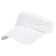 thumbnail image 1 of Ltpwer Women's Knit Ruched Sun Visor Hat,Textured Headband Topless Cap,Mesh Back High Ponytail Compatible,UV Protection Summer Hat for Beach,Poolside Lounging,Trips,Outdoor Picnics White One size, 1 of 4