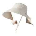 thumbnail image 1 of Ltpwer Women's Sun Hat Wide Brim Rollable UV Protection Headwear,Built-In Ponytail Hole Detachable Neck Flap Waterproof Summer Cap,Adjustable Anti-Slip Chin Strap Beach Hat Beige One Size, 1 of 3