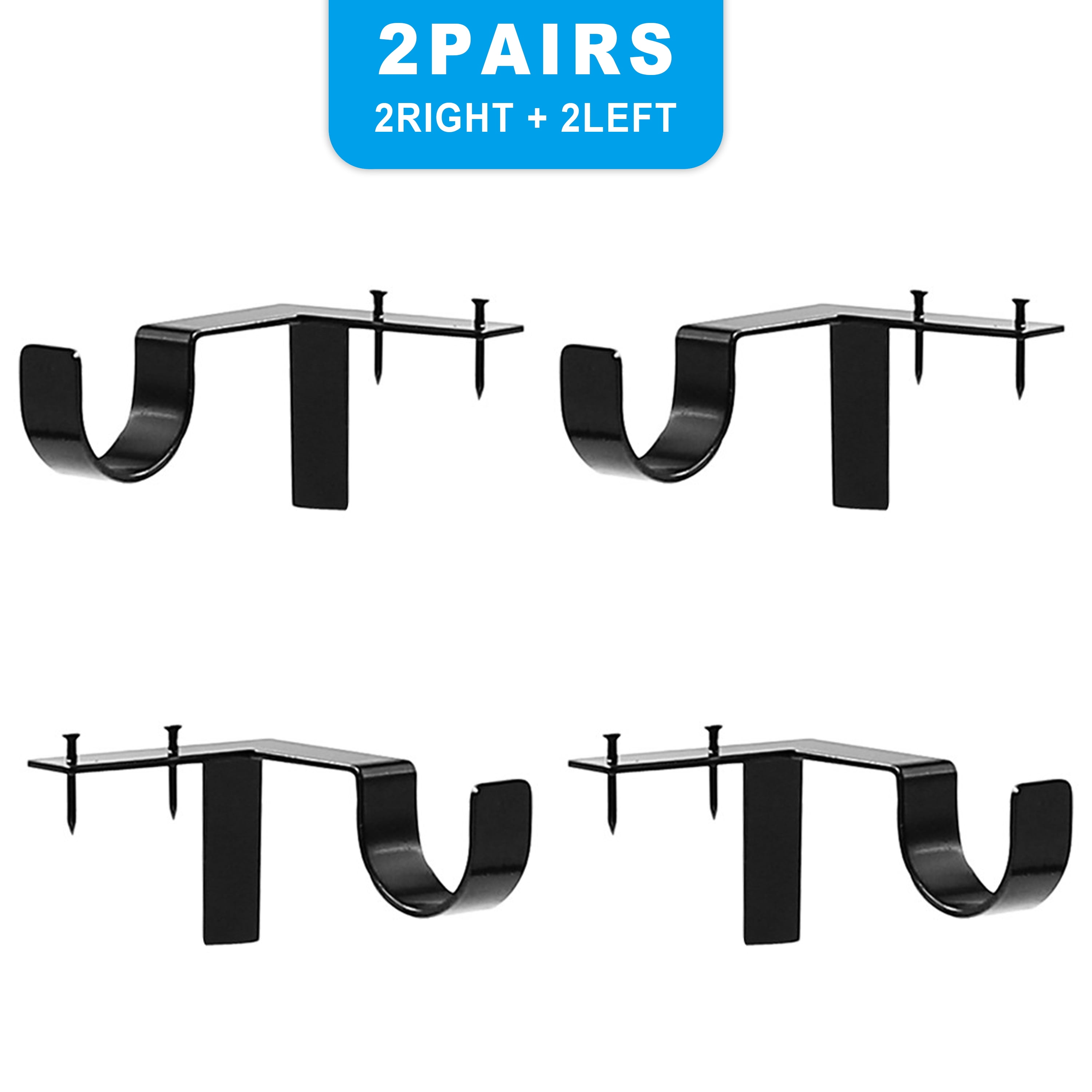Ltrototea 4Pcs Curtain Rod Holders Into Window Frame Curtain Rod