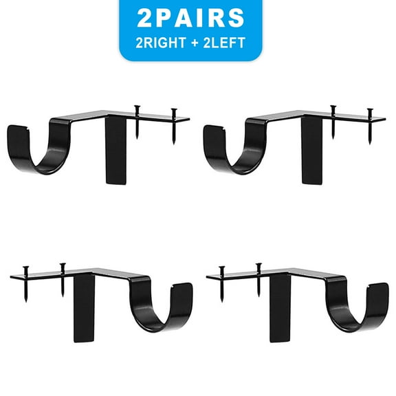 Ltrototea 4Pcs Curtain Rod Holders Into Window Frame Curtain Rod Brackets Window Bedroom Decoration Adjustable Curtain Rod Brackets-Double Curtain Rod Holders