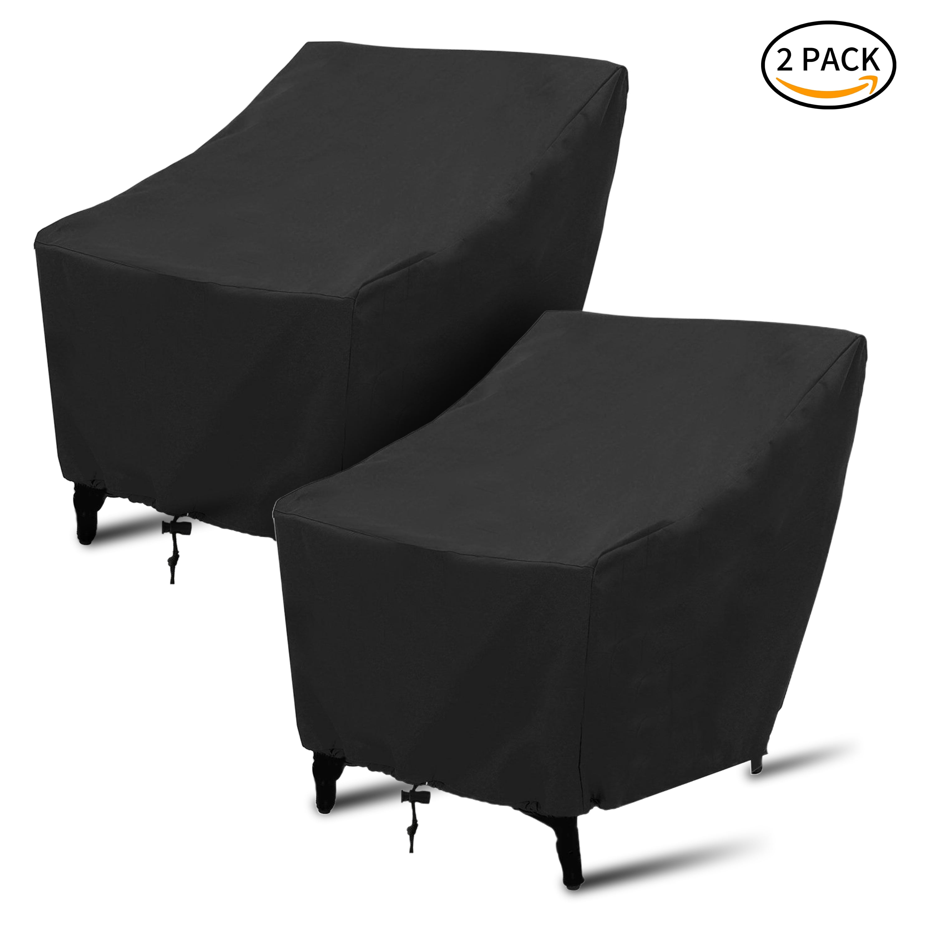 "Ltrototea Waterproof Patio Chair Covers, 2 PACK, 210D Oxford Cloth, Black, 27""W x 31""D x 40