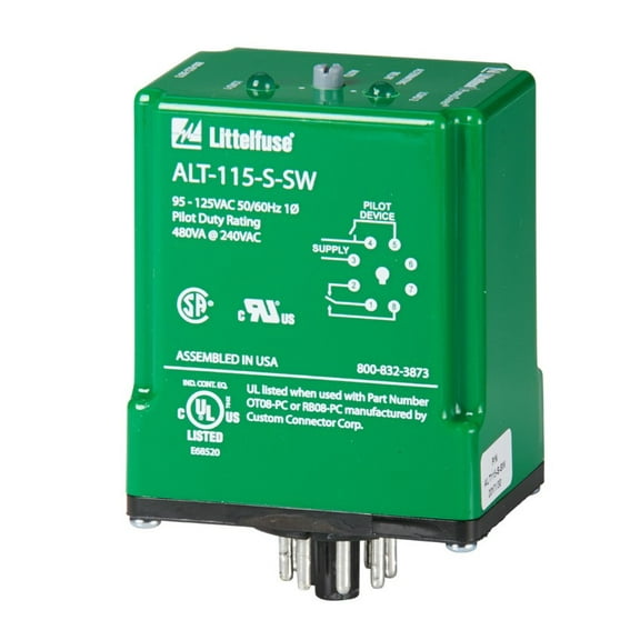 LttelFuse Pump Saver Alternating Relay ALT230-S-SW, 195-250VAC,Base Socket 8Pin